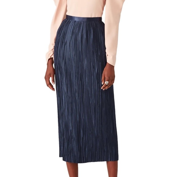 Tibi Dresses & Skirts - Tibi Navy Blue Pleated Skirt Size 8
